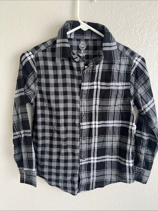 wonder nation Other - NWT Black & Gray Boys wonder nation Plaid Button-Up Shirt 8